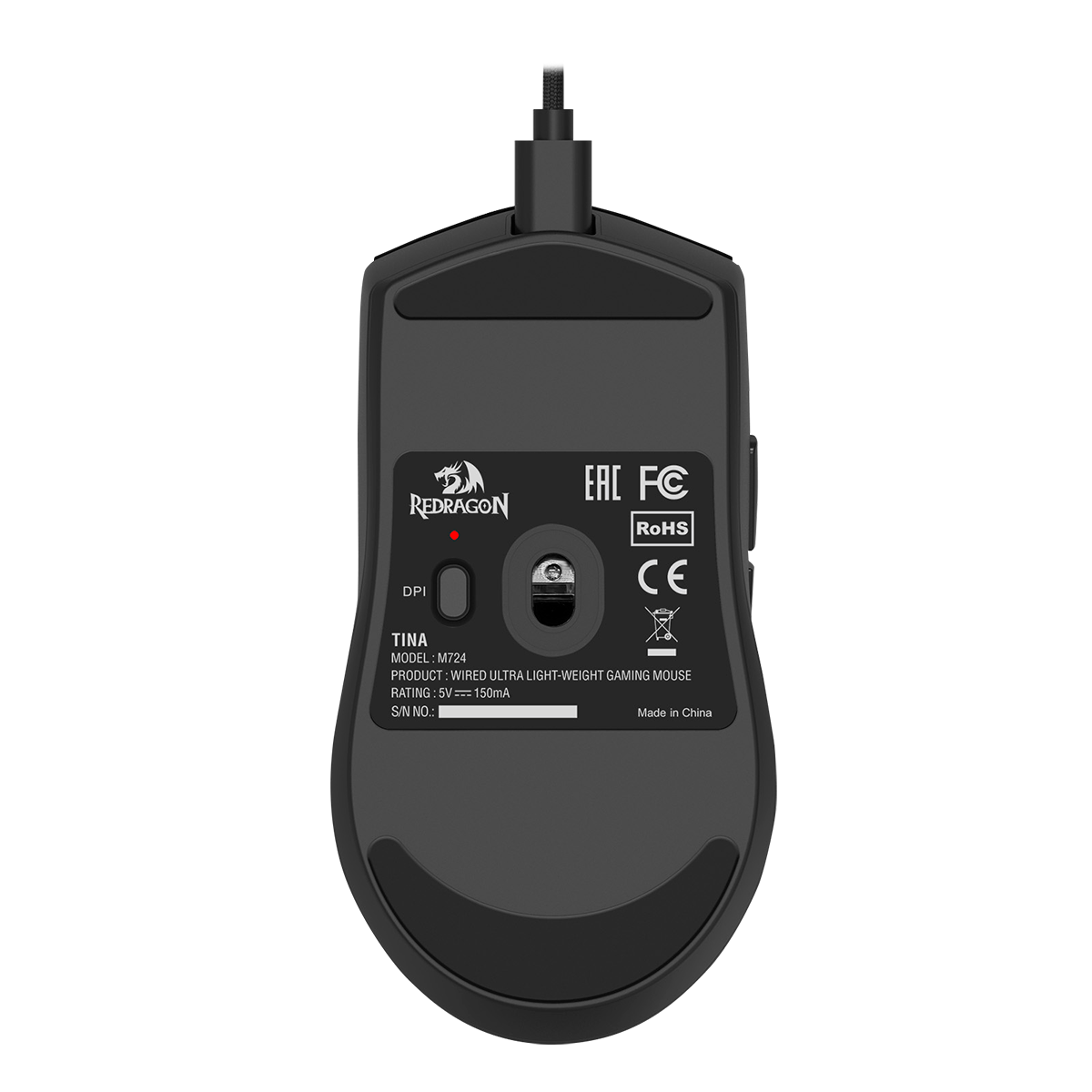 Mouse Gamer Redragon M724 K1NG 5 Botones 12.400 DPI